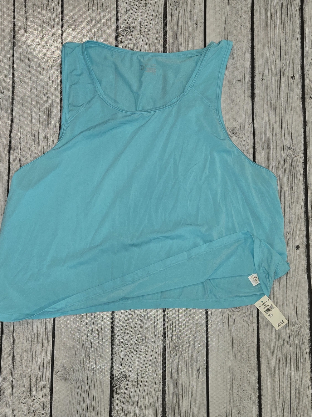 NWT aerie Offline Bright Aqua Scoop Neck Tank Top Womens L